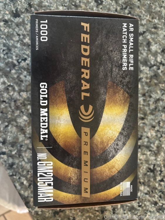 FEDERAL GOLD MEDAL AR SMALL RIFLE MATCH PRIMERS 1000 COUNT GM205MAR-img-0