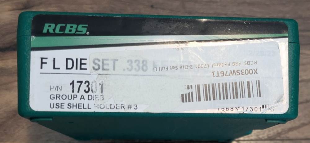 RCBS DIE SET 338 FEDERAL FULL LENGTH GROUP A-img-0