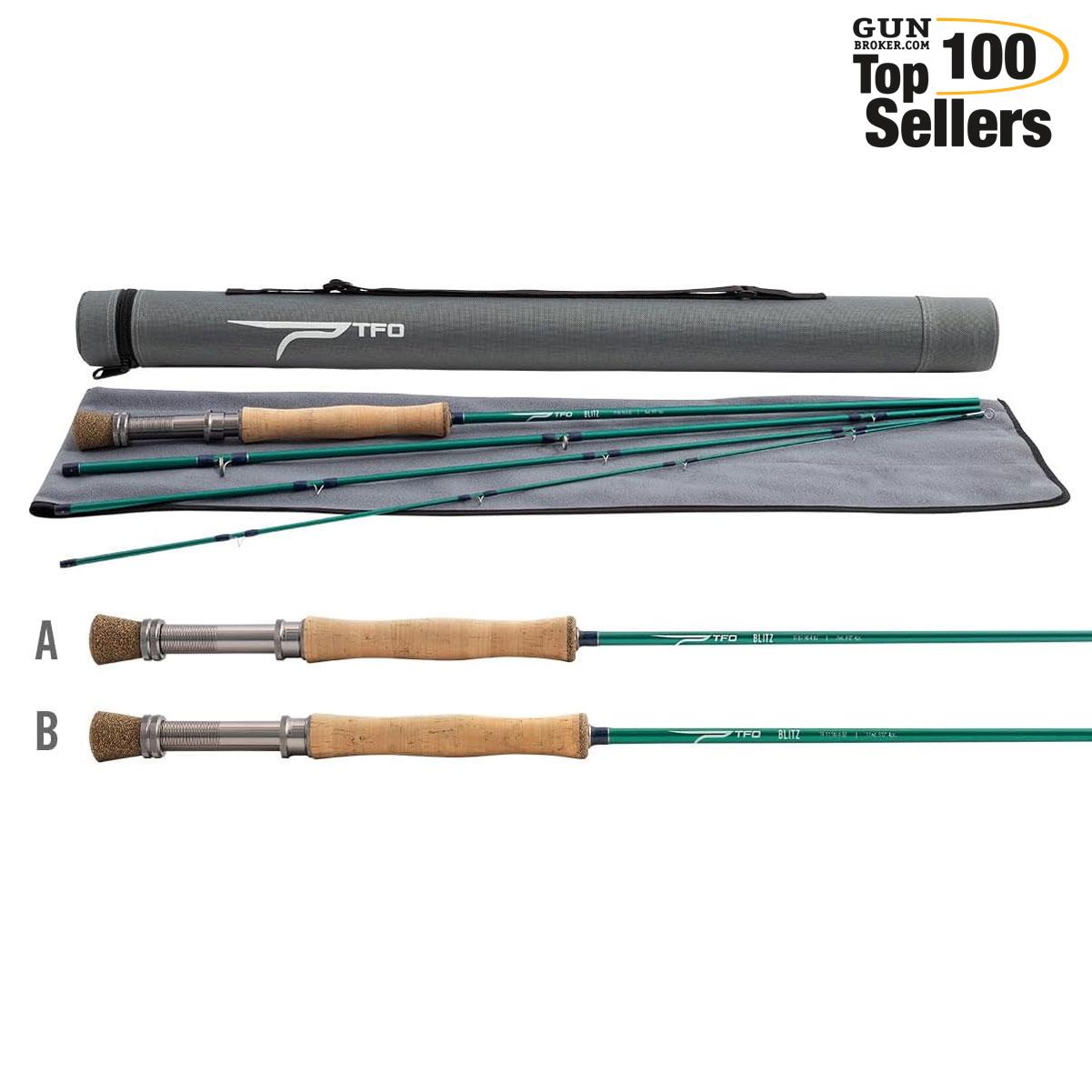 TFO Blitz 10wt 9ft 4pc Fly Fishing Rod w/Rod Sock & Tube-img-0