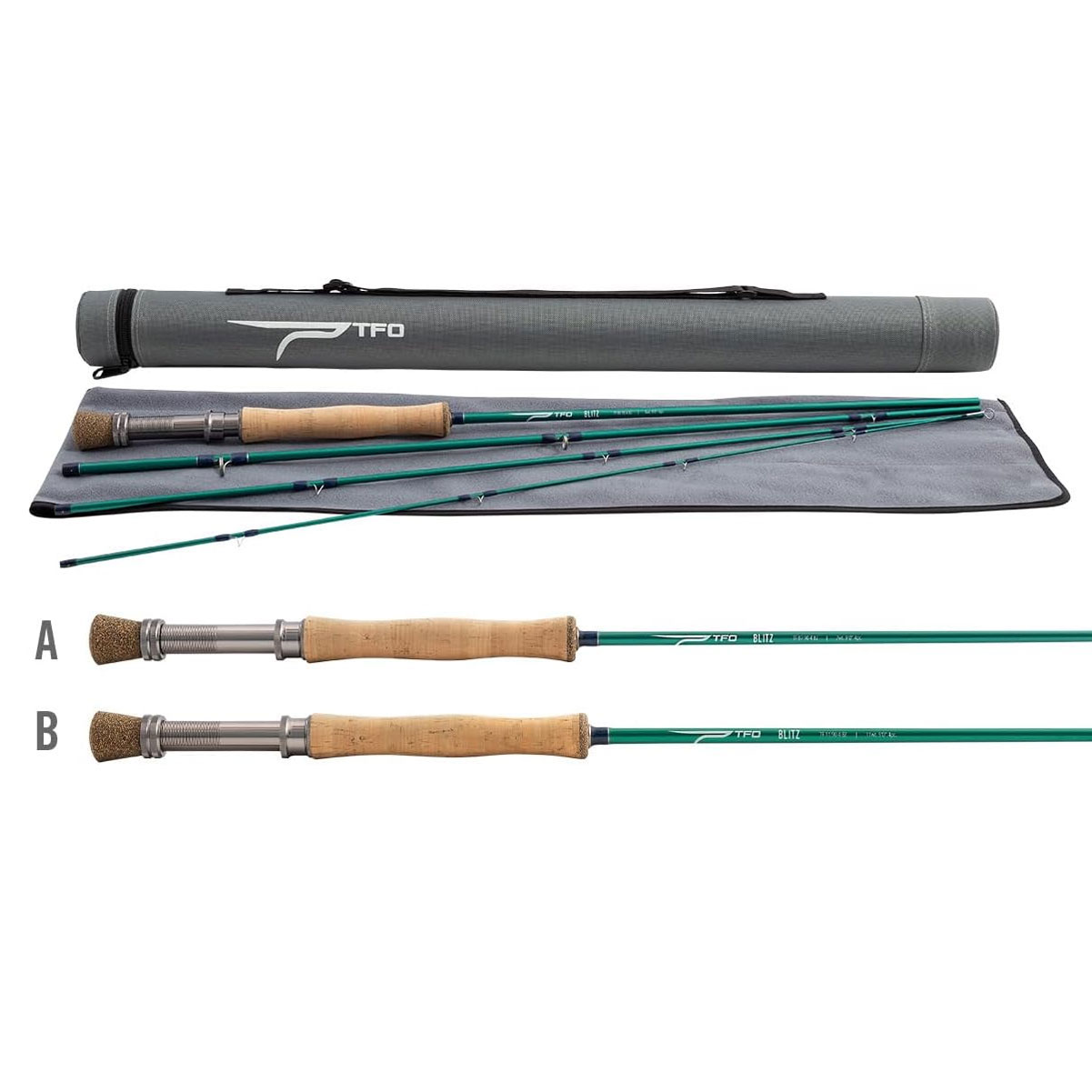 TFO Blitz 11wt 9ft 4pc Fly Fishing Rod w/Rod Sock & Tube-img-1