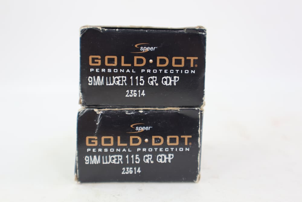Scarce Speer Gold Dot 9mm Luger Ammo 2 Boxes 40 Rounds 115 Grain GDHP-img-1