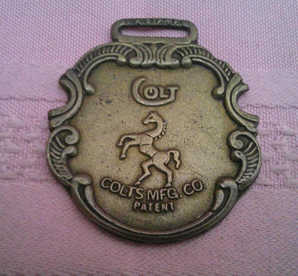 Hard to find Colt Antique Finish Rearing Horse Watch or Keychain Fob.-img-2