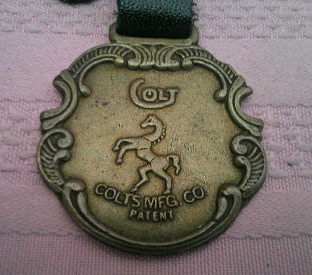Hard to find Colt Antique Finish Rearing Horse Watch or Keychain Fob.-img-1