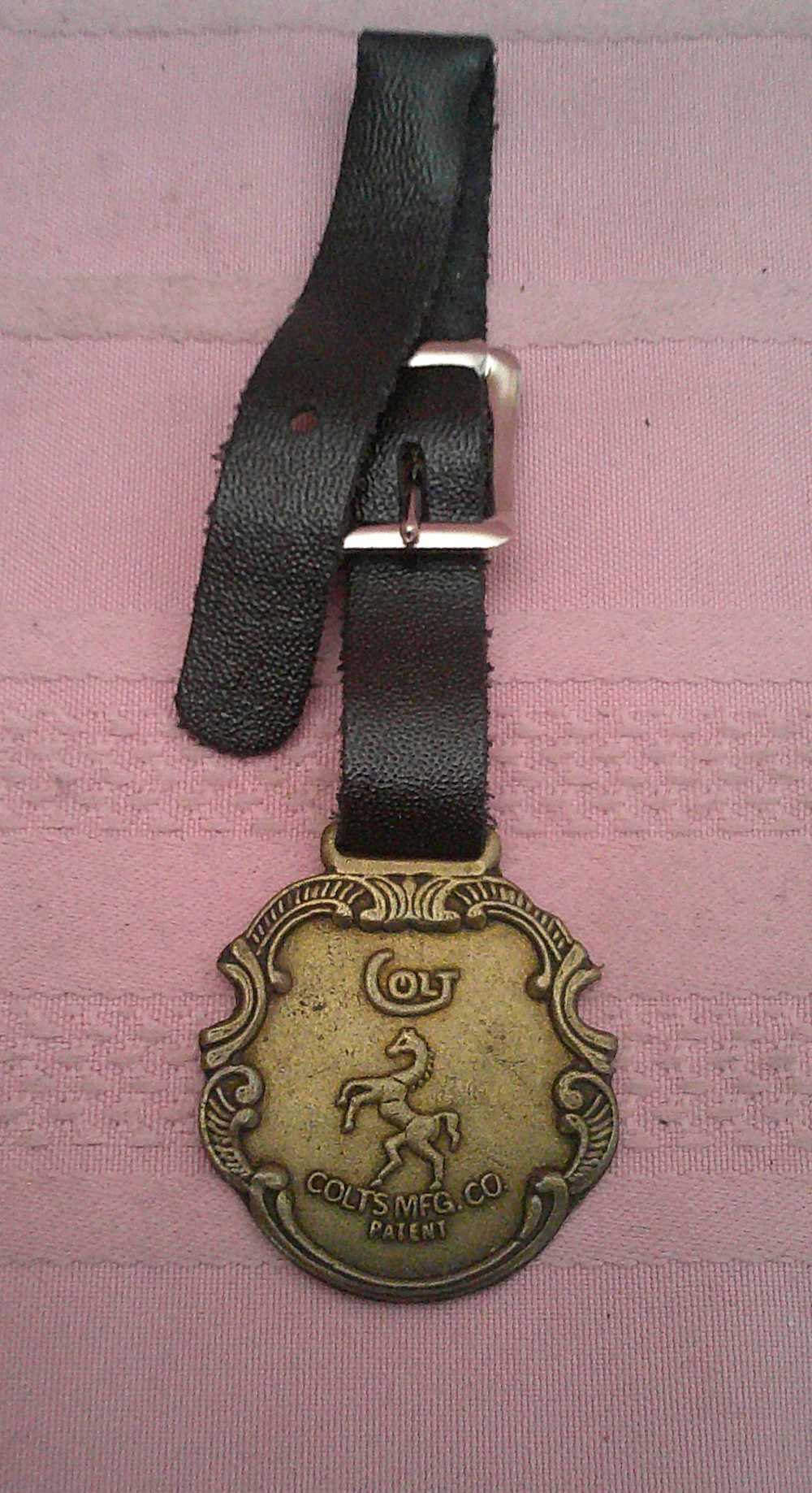 Hard to find Colt Antique Finish Rearing Horse Watch or Keychain Fob.-img-0