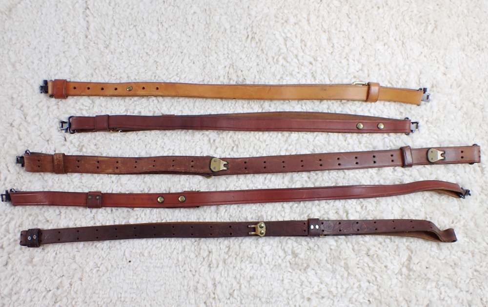Lot of 5 Rifle Leather Slings -img-0