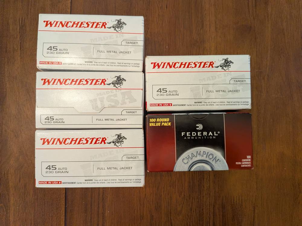 .45 ACP 500 Rounds – Winchester & Federal 230gr FMJ -img-0