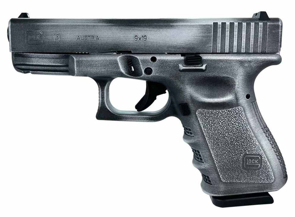 Glock 19 G19 9mm Distressed Silver-img-1