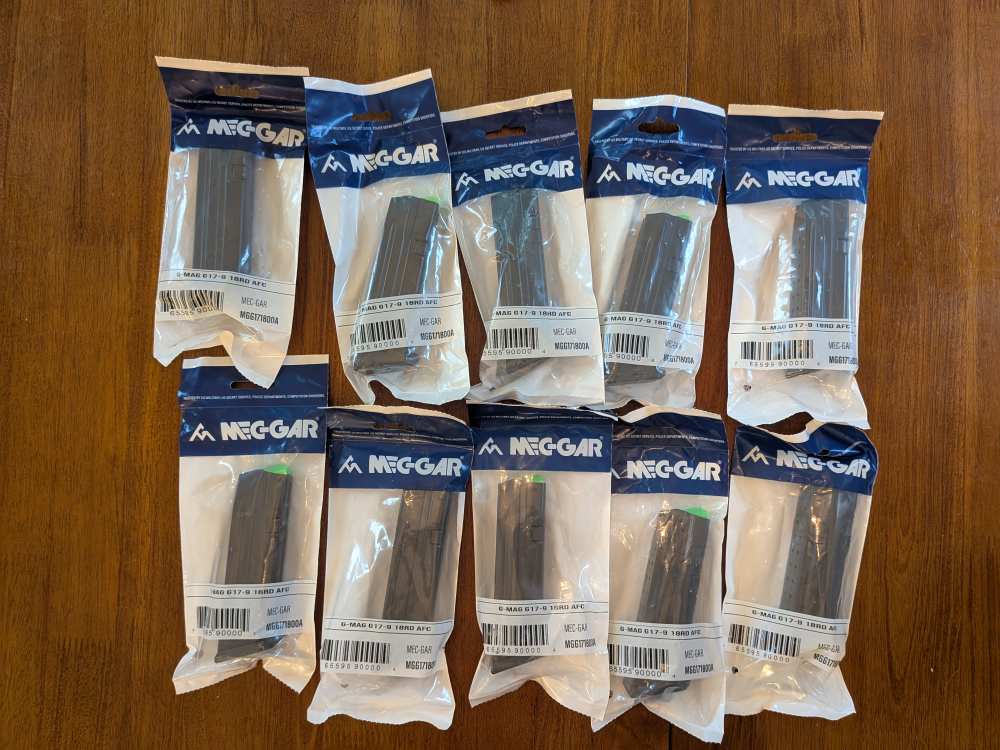 Mec-Gar Glock 17 / 19 9mm 18rd Magazines – Lot of 10 – Sealed-img-0