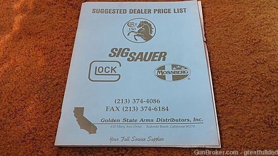 Golden State Arms Dealers Price List Jan 1990-img-0