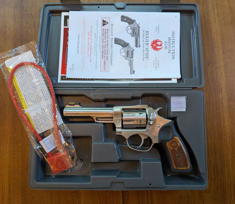 Ruger SP101 .22 LR Stainless 4.2" – Fiber Optic Front – w/ Box & Papers-img-25