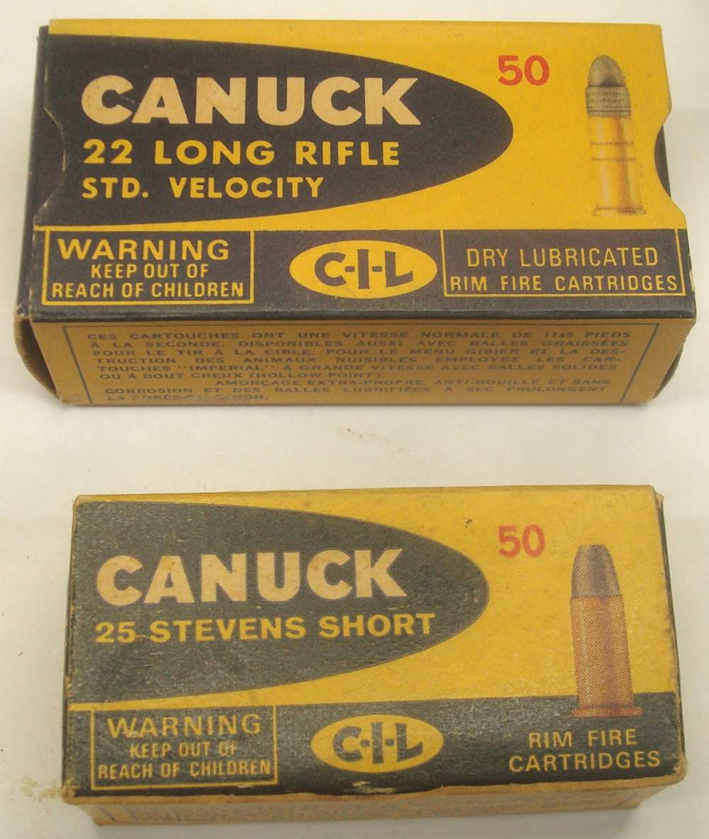 44 CANUCK 25 Stevens Short 65 grain RUSTLESS NOS brass VINTAGE ammunition-img-0