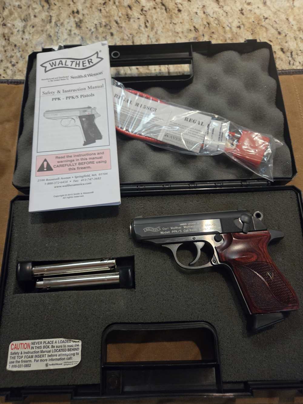 Walther PPK/S .380 Pistol, custom grips, 3 mags, holsters - Penny Auction-img-0