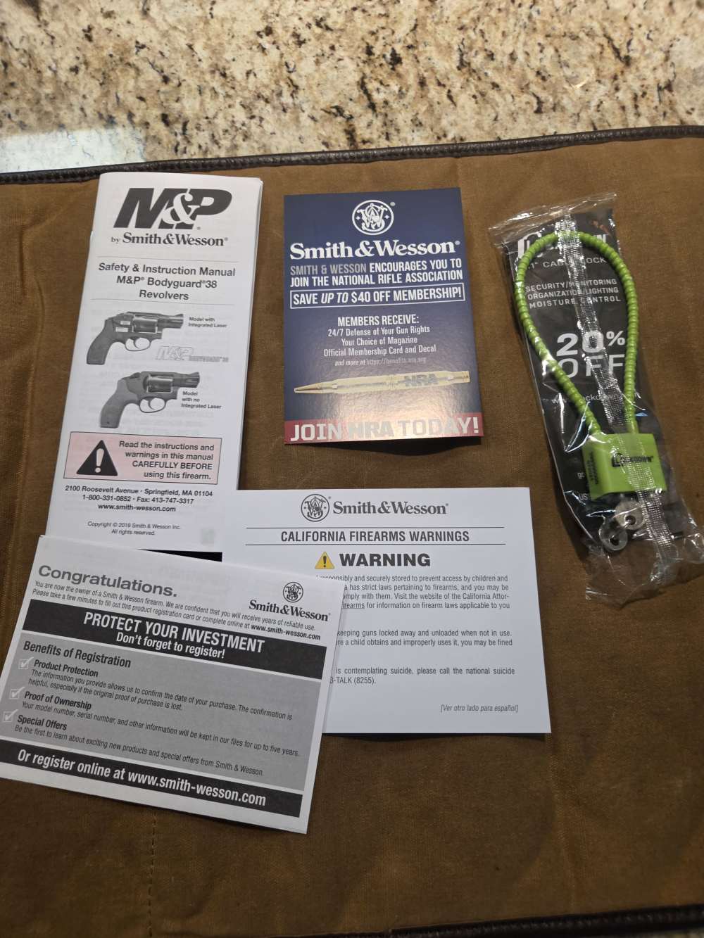 S&W Bodyguard M&P .38 spl Revolver (BG38-1) w/ holsters - Penny Auction-img-1