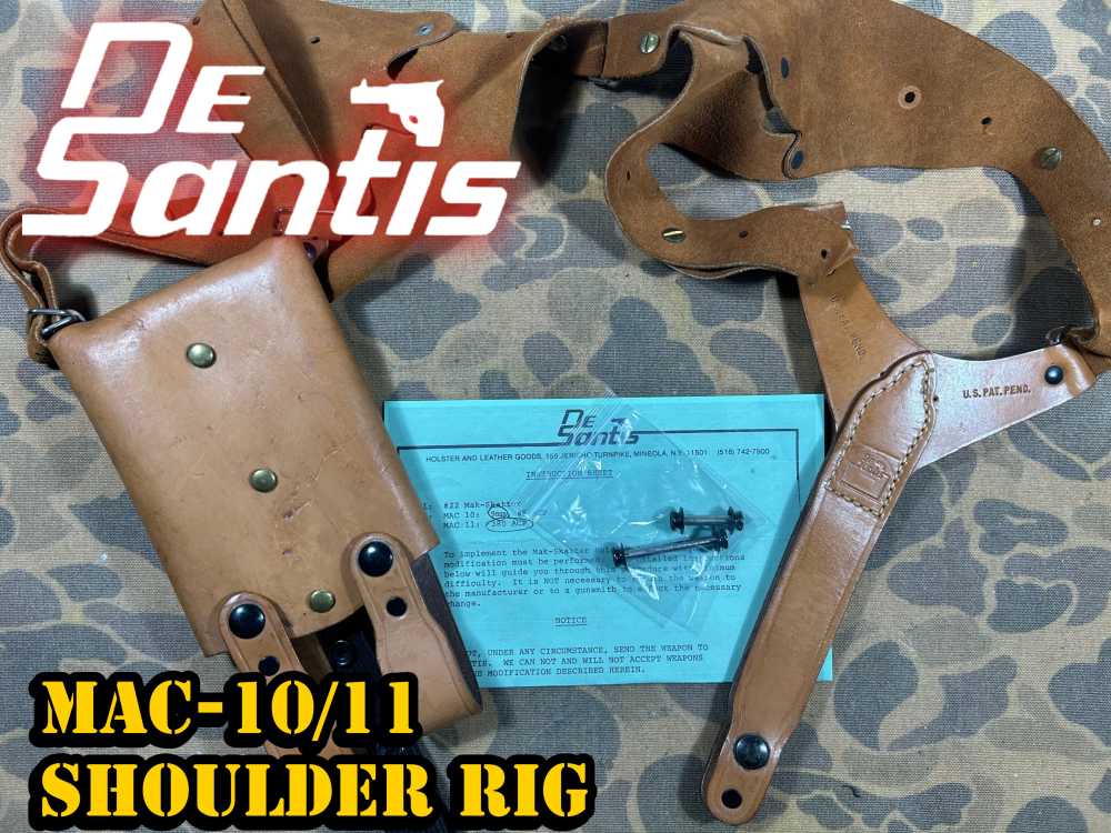 MAC-10/11 Shoulder Holster VTG 80s DeSantis RPB M10 Cobray M11 EXC RARE -img-0