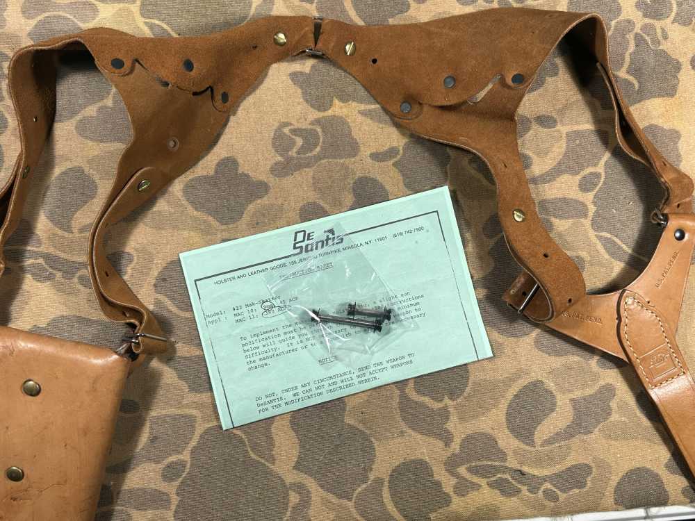 MAC-10/11 Shoulder Holster VTG 80s DeSantis RPB M10 Cobray M11 EXC RARE -img-10