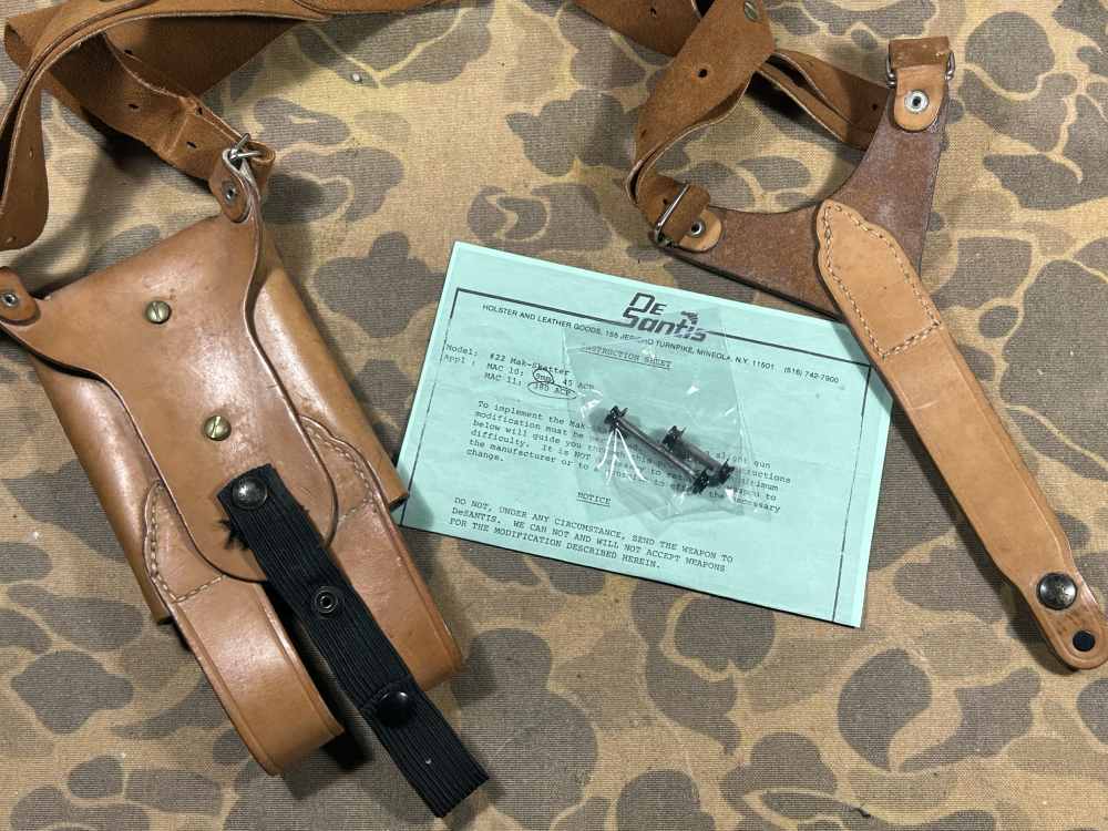 MAC-10/11 Shoulder Holster VTG 80s DeSantis RPB M10 Cobray M11 EXC RARE -img-21