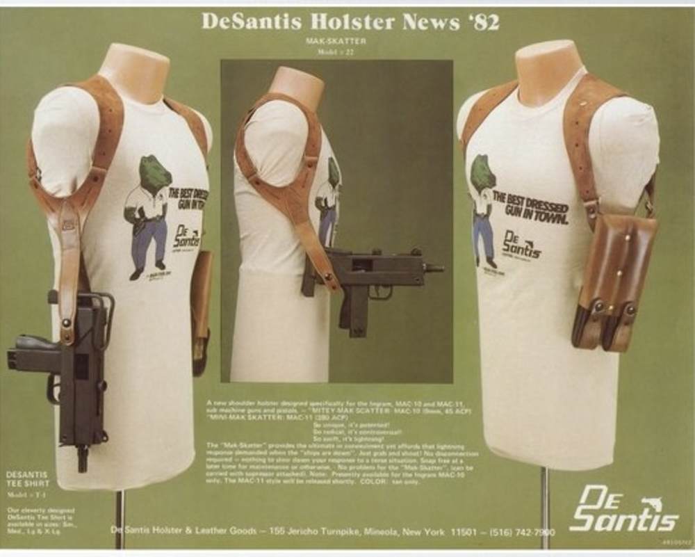 MAC-10/11 Shoulder Holster VTG 80s DeSantis RPB M10 Cobray M11 EXC RARE -img-23