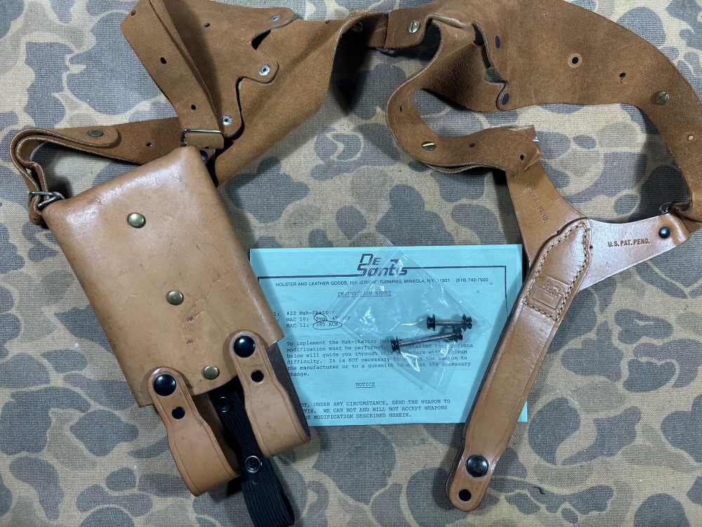 MAC-10/11 Shoulder Holster VTG 80s DeSantis RPB M10 Cobray M11 EXC RARE -img-1