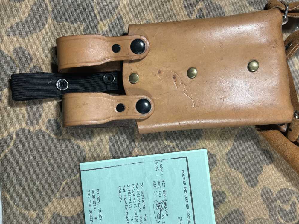 MAC-10/11 Shoulder Holster VTG 80s DeSantis RPB M10 Cobray M11 EXC RARE -img-5