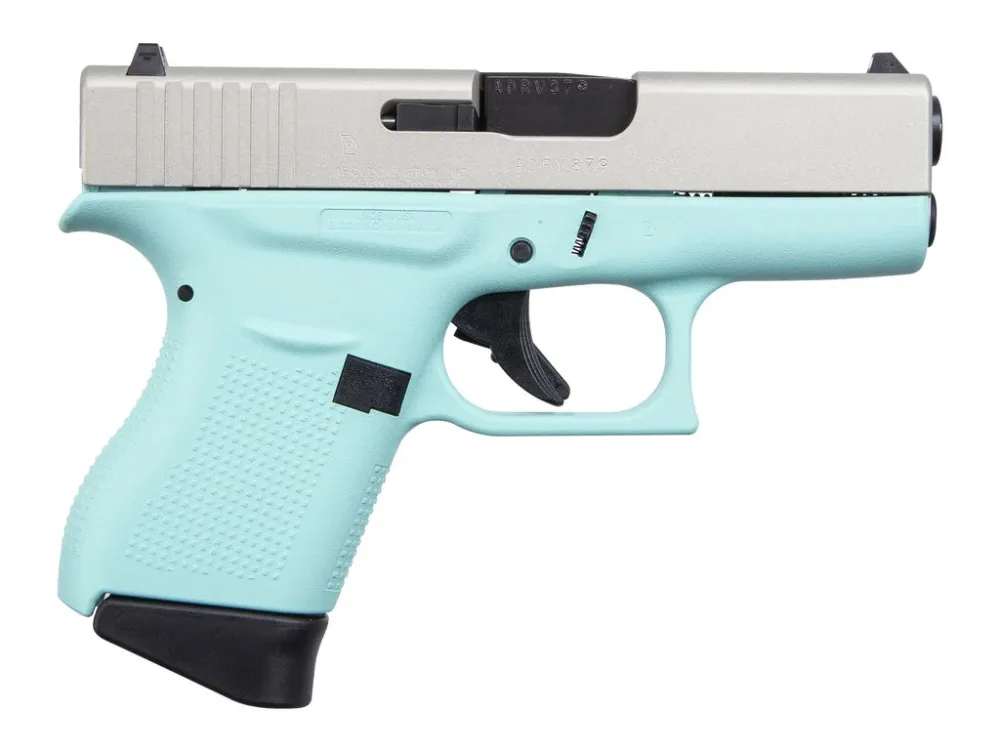 Glock G43 USA 9mm 3.39'' 6-Rd Robin's Egg Blue & Aluminum Pistol-img-0