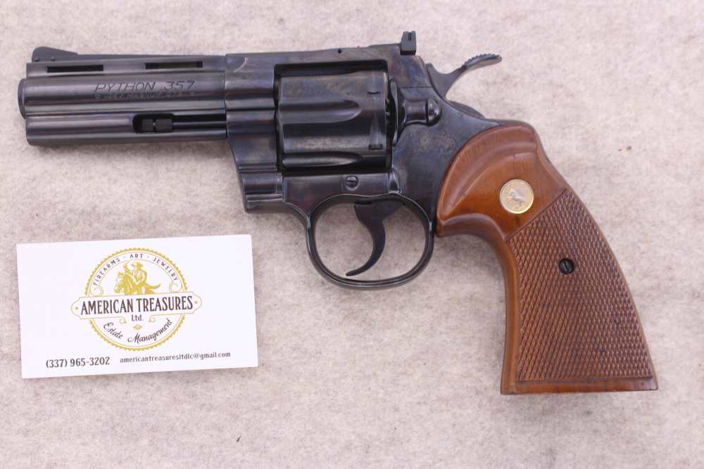Colt Python 357Mag/38Spl/4" Blued Gen 1 1980 "V" High Condition -img-1