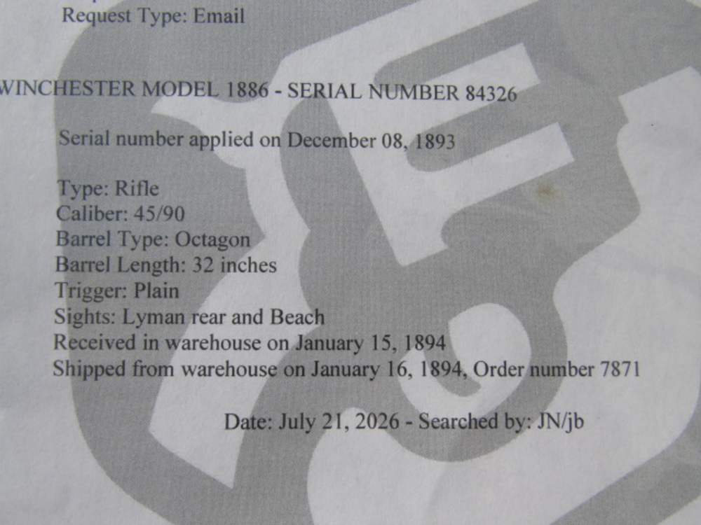 Winchester Model 1886 45-90 32" Octagon Rifle Special Order 1 of Only 200!-img-64