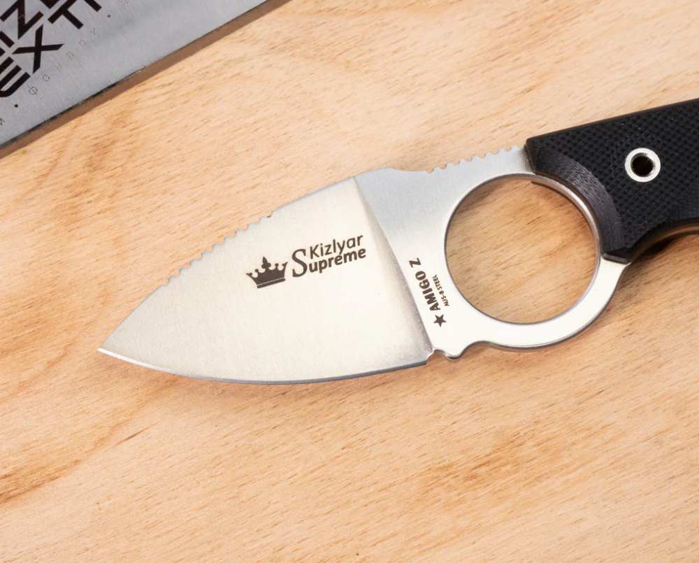 KIZLYAR SUPREME AMIGO Z — RUSSIAN FIXED BLADE NECK KNIFE — AUS-8 STEEL — G1-img-0
