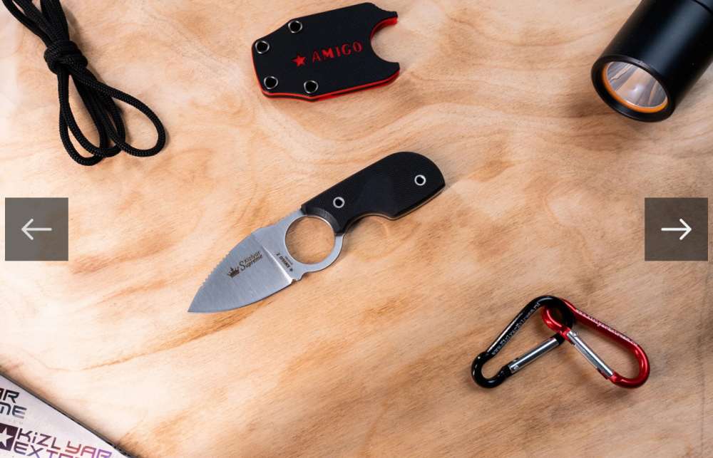 KIZLYAR SUPREME AMIGO Z — RUSSIAN FIXED BLADE NECK KNIFE — AUS-8 STEEL — G1-img-2