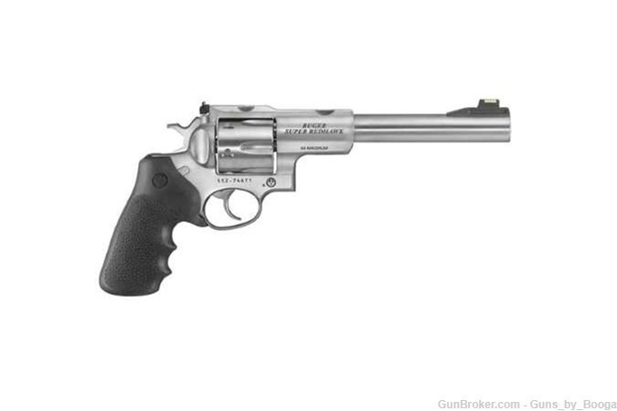 RUGER SUPER REDHAWK 44MAG SS 7.5" FOS 5520/GREEN HI-VIZ SGTS W/RINGS-img-0