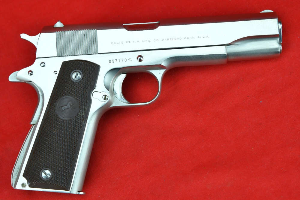 RARE, PRE-70 Series Colt 1911 Government Model - .45 ACP *FACTORY NICKEL*-img-1