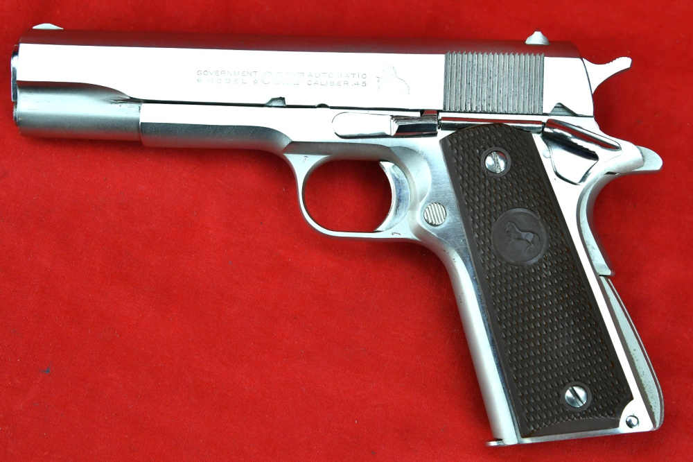 RARE, PRE-70 Series Colt 1911 Government Model - .45 ACP *FACTORY NICKEL*-img-0