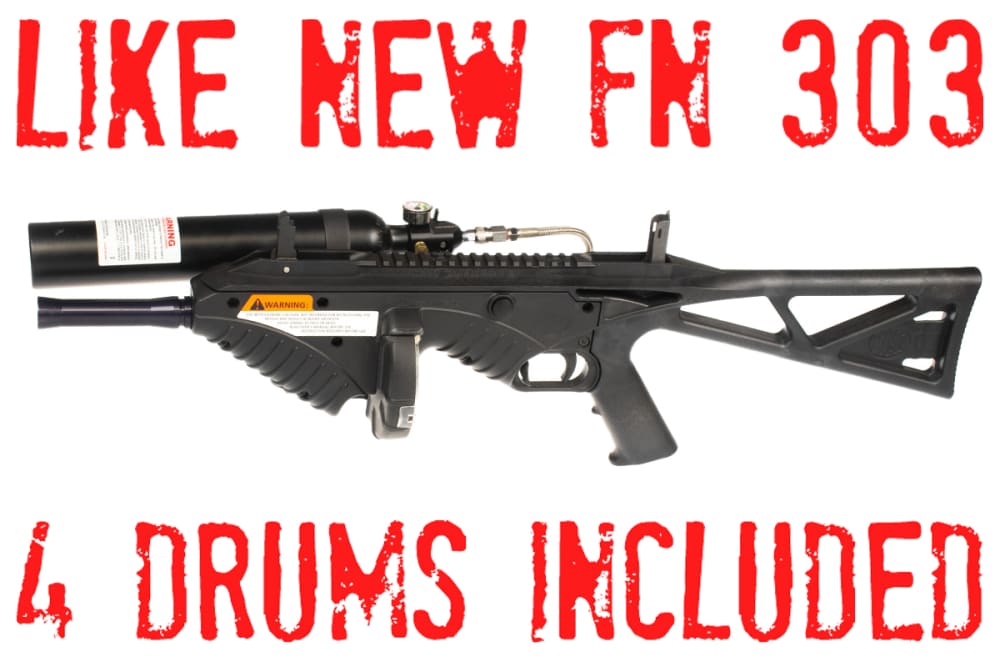 FN 303 Less Lethal Launcher Air Powered Complete 4 Drums Like New-img-0
