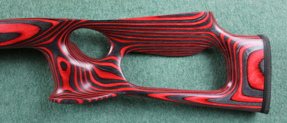 Volquartsen Ruger 10-22 Magnum LEFT Hand Thumbhole Laminated Red Grey StocK-img-1
