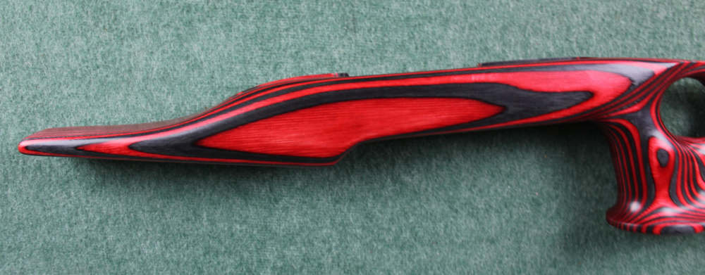 Volquartsen Ruger 10-22 Magnum LEFT Hand Thumbhole Laminated Red Grey StocK-img-2