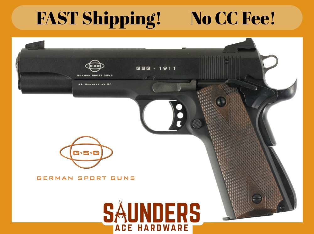 ATI GSG 1911 22 LR Pistol Serrated 5" Threaded Fixed Sights Single Action -img-0