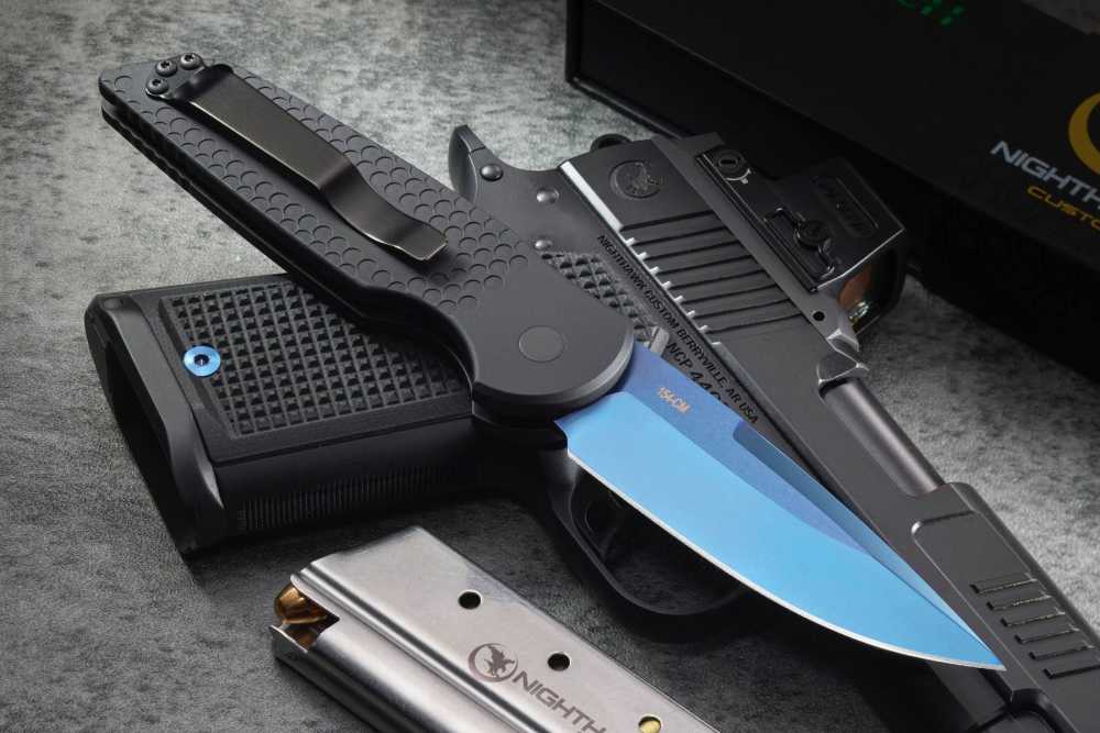 NEW! Protech Nighthawk NHC TR3 Automatic Knife Sapphire Blue Blade 3.5"-img-1