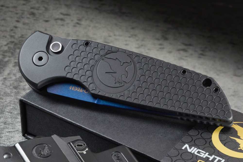 NEW! Protech Nighthawk NHC TR3 Automatic Knife Sapphire Blue Blade 3.5"-img-2