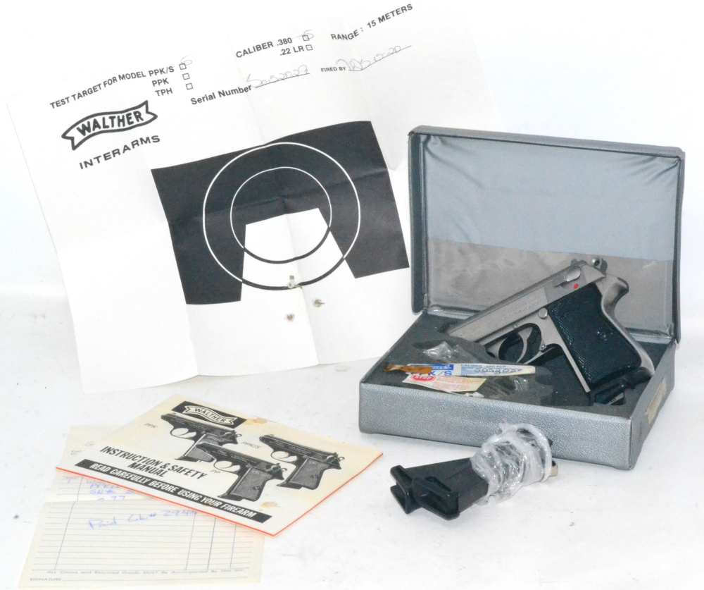 Walther PPK/S Stainless Original Case 1988 Matching Papers Target 4 Mags-img-31