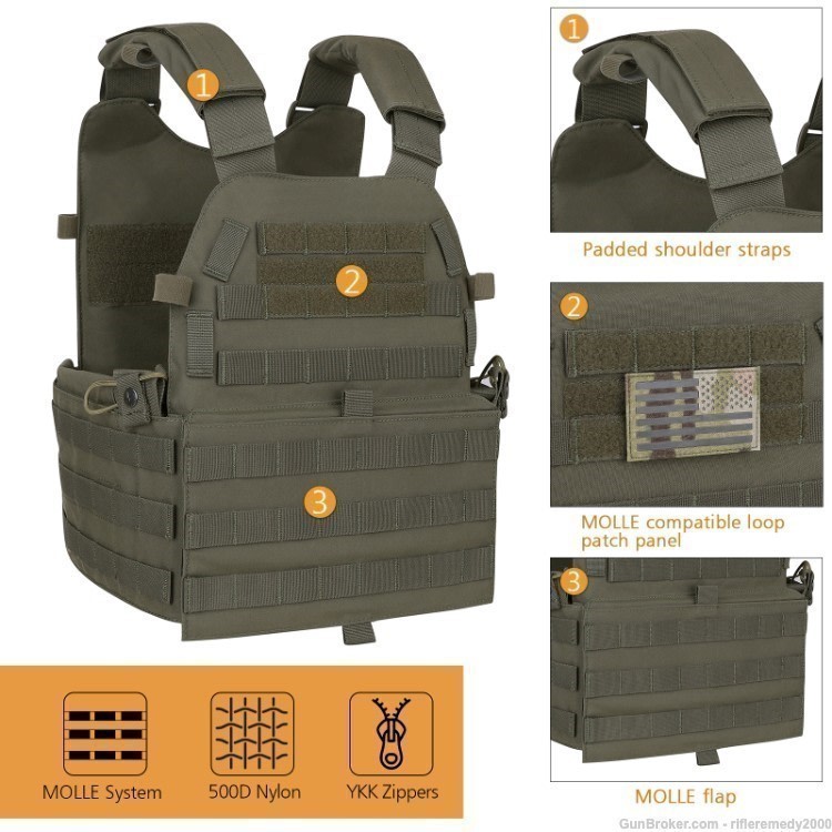 SALE Black Plate Carrier Vest Body Armor Chest Rig-img-2