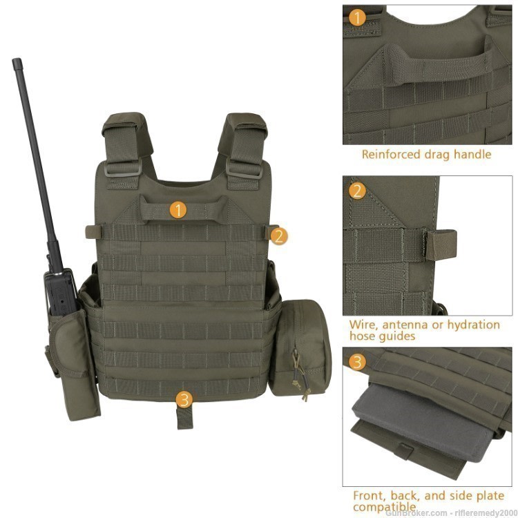 SALE Black Plate Carrier Vest Body Armor Chest Rig-img-3