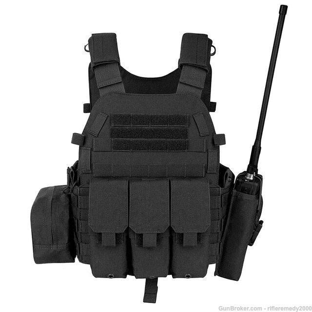 SALE Black Plate Carrier Vest Body Armor Chest Rig-img-0