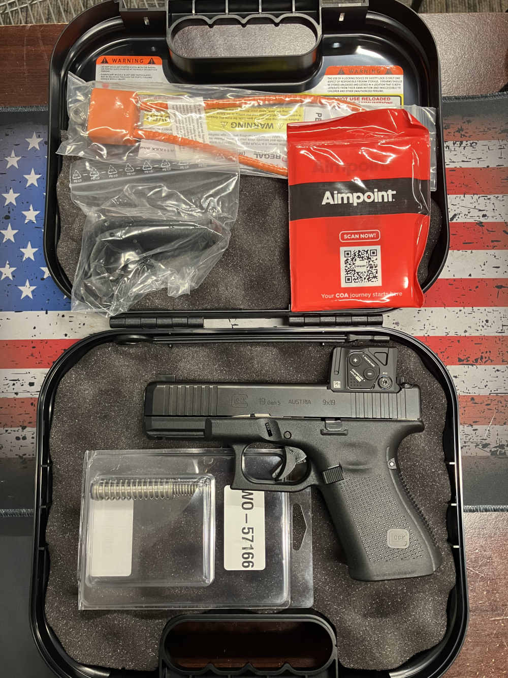 GLOCK 19 GEN 5 AIMPOINT COA 9MM 4.02" 15 +1 PENNY AUCTION NO RESERVE-img-5