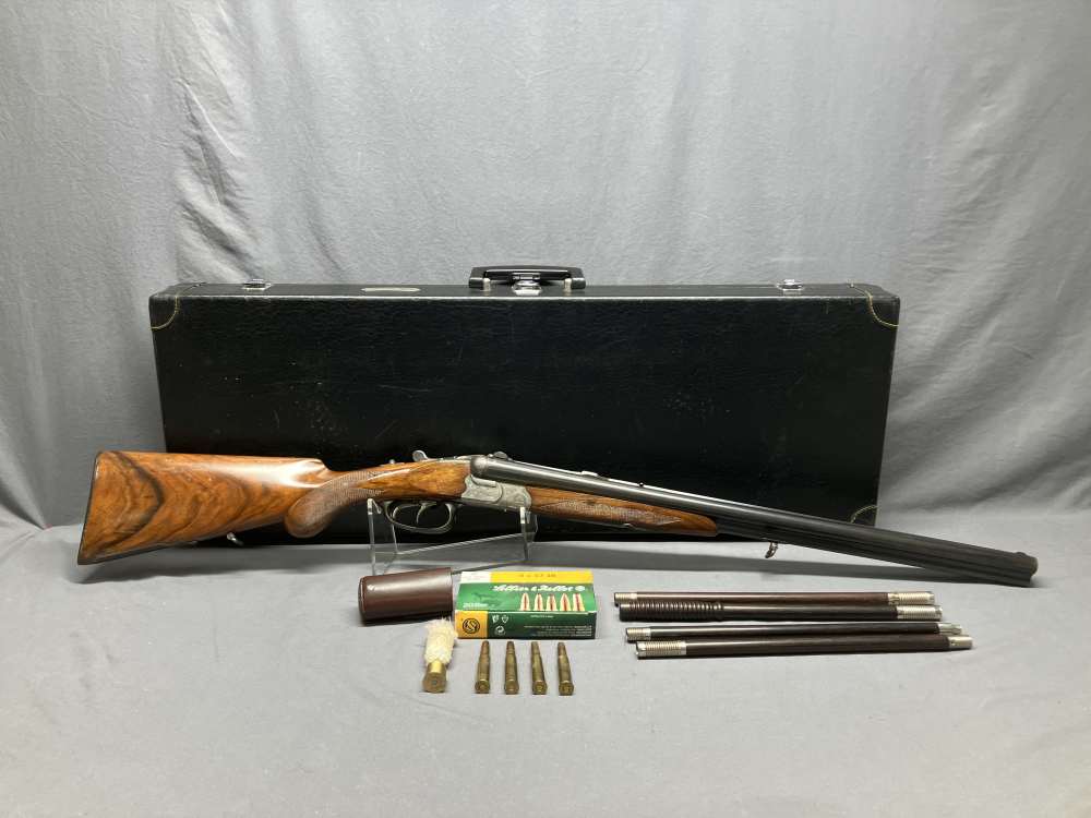 Adolf Loesche Drilling - 16GA/16GA/8x57 JR - Hardcase, Cleaning Kit, Ammo-img-0