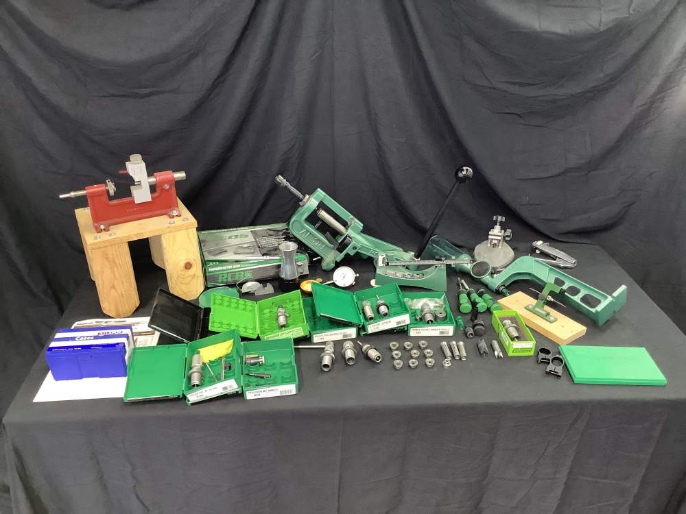 RCBS Reloading Kit, Rock Chucker, Hornady, brass, dies, scales, tools, etc -img-0
