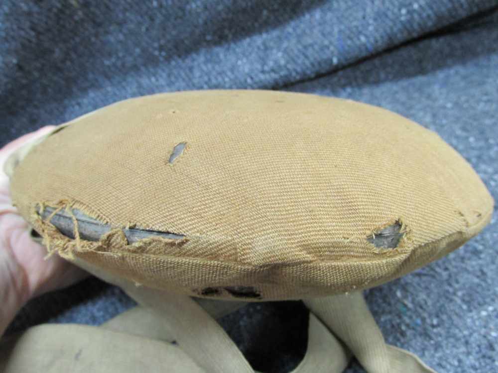EARLY US MILITARY CANVAS COVERED METAL CANTEEN W/ CLOTH STRAP/COMPLETE CORK-img-6