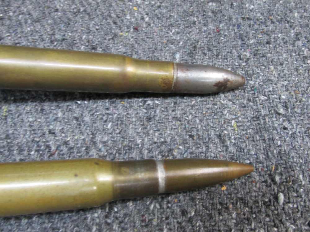 2-ORIGINAL WWII ERA.50 CALIBER TRENCH ART CARTRIDGE DECORATIONS FOR DISPLAY-img-3