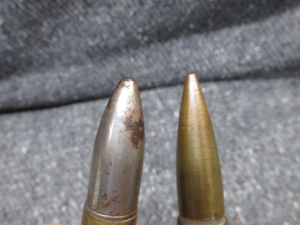 2-ORIGINAL WWII ERA.50 CALIBER TRENCH ART CARTRIDGE DECORATIONS FOR DISPLAY-img-9