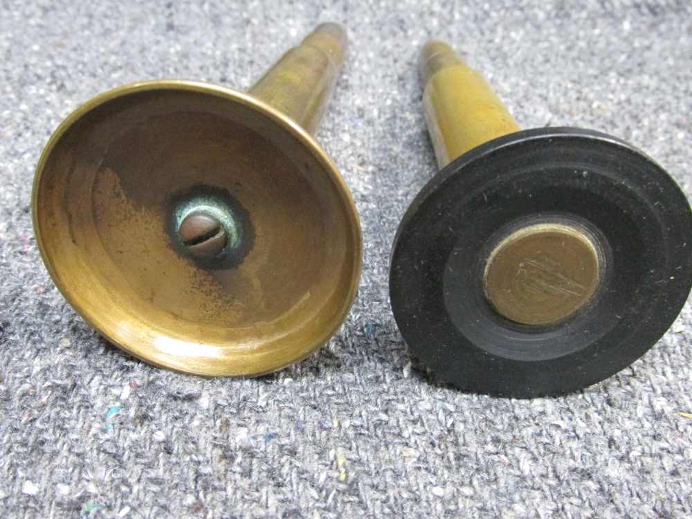 2-ORIGINAL WWII ERA.50 CALIBER TRENCH ART CARTRIDGE DECORATIONS FOR DISPLAY-img-5