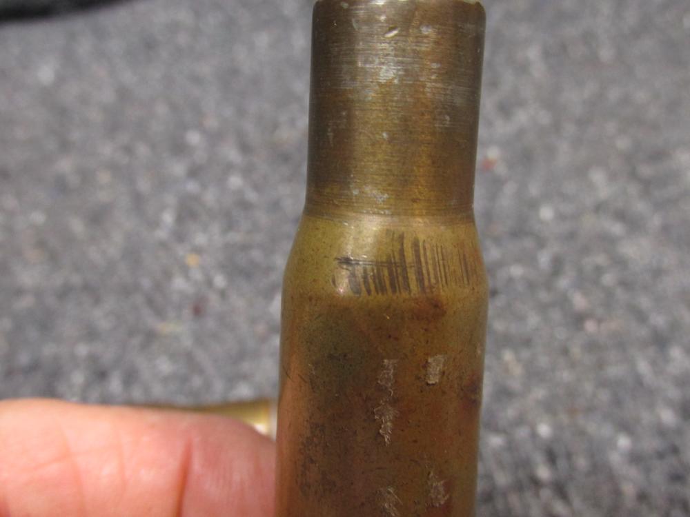 2-ORIGINAL WWII ERA.50 CALIBER TRENCH ART CARTRIDGE DECORATIONS FOR DISPLAY-img-4