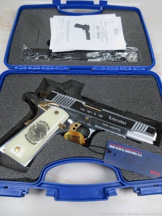 Girsan/EAA MC1911S Liberador .38 super 5" 10+1 Silver&Gold-img-0